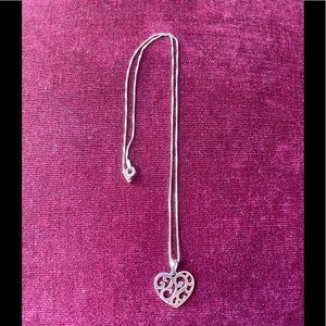 New 925 Silver Sterling Heart Pendant Necklace
